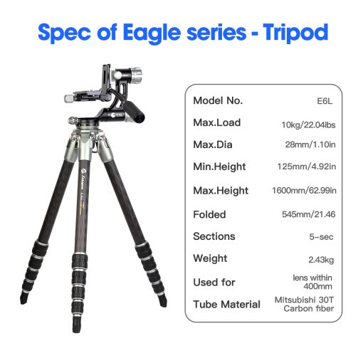 E6L Gimbal Head Tripod - Image 15