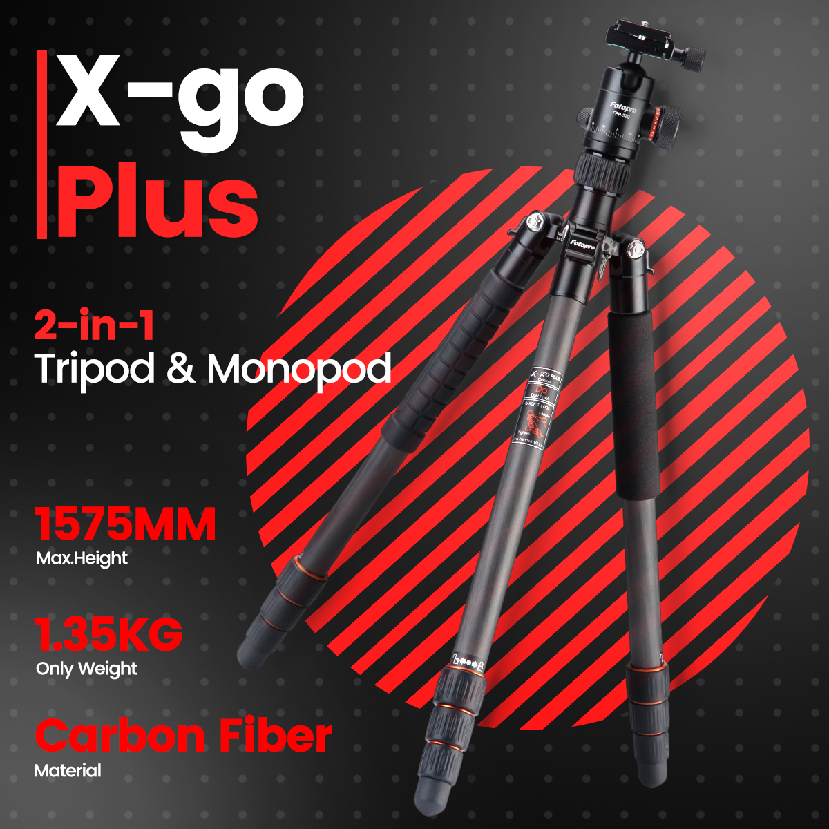 Tripode para Camaras X-GO Predator E Fotopro