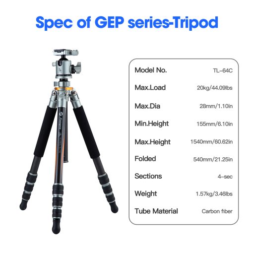 GEP TL-64C Global Elite Photographers Tripod - Image 10