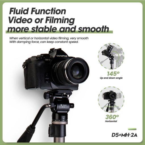 D5+MH-2A Compact Video Tripod - Image 2