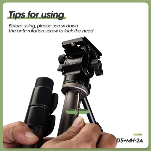 D5+MH-2A Compact Video Tripod - Image 4