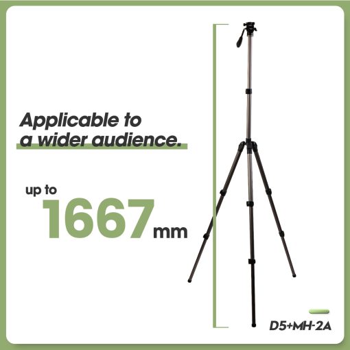 D5+MH-2A Compact Video Tripod - Image 6