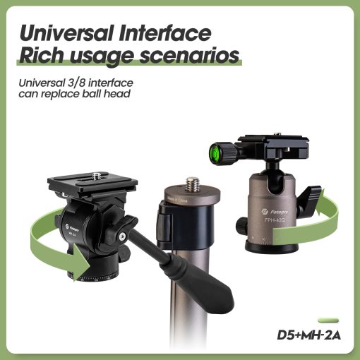 D5+MH-2A Compact Video Tripod - Image 7