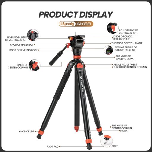 AK68 Fluid video tripod - Image 3