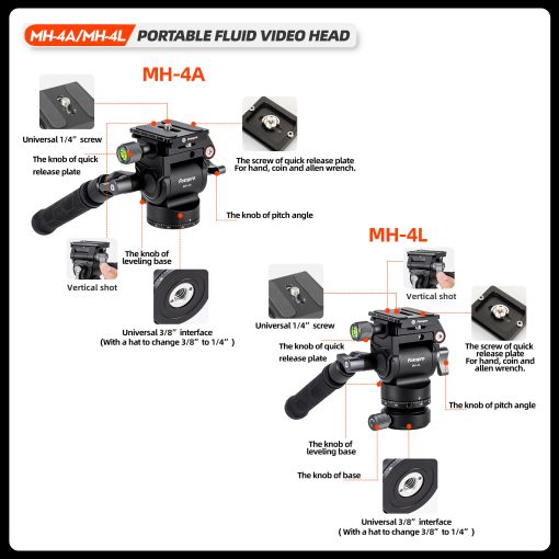 MH-4L Portable Fluid Video Head - Image 15